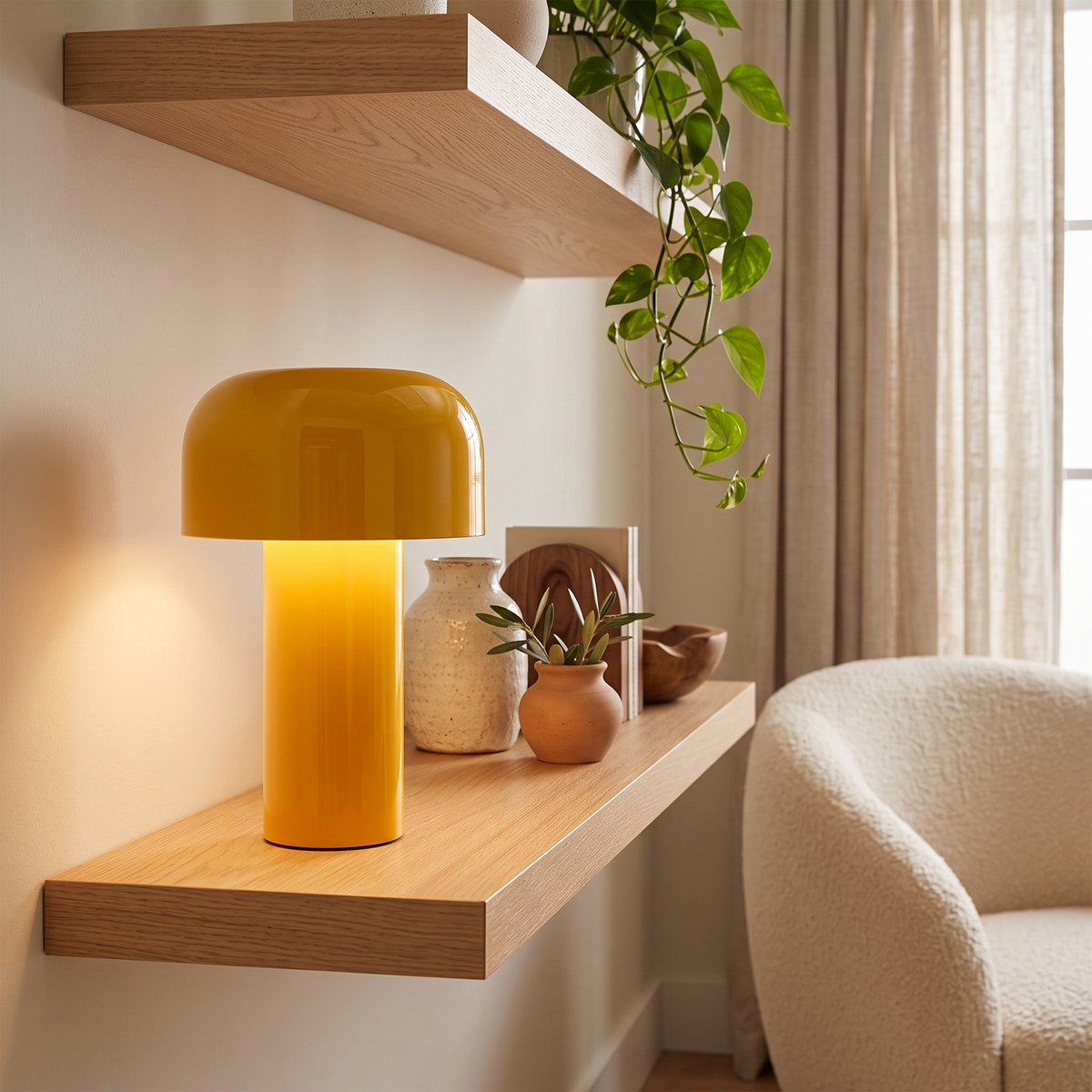 Mira Cordless Mushroom Table Lamp lifestyle photo 3
