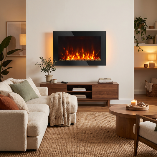 Hearthly 91 cm Wall Mounted Electric Fireplace lifestyle photo 1