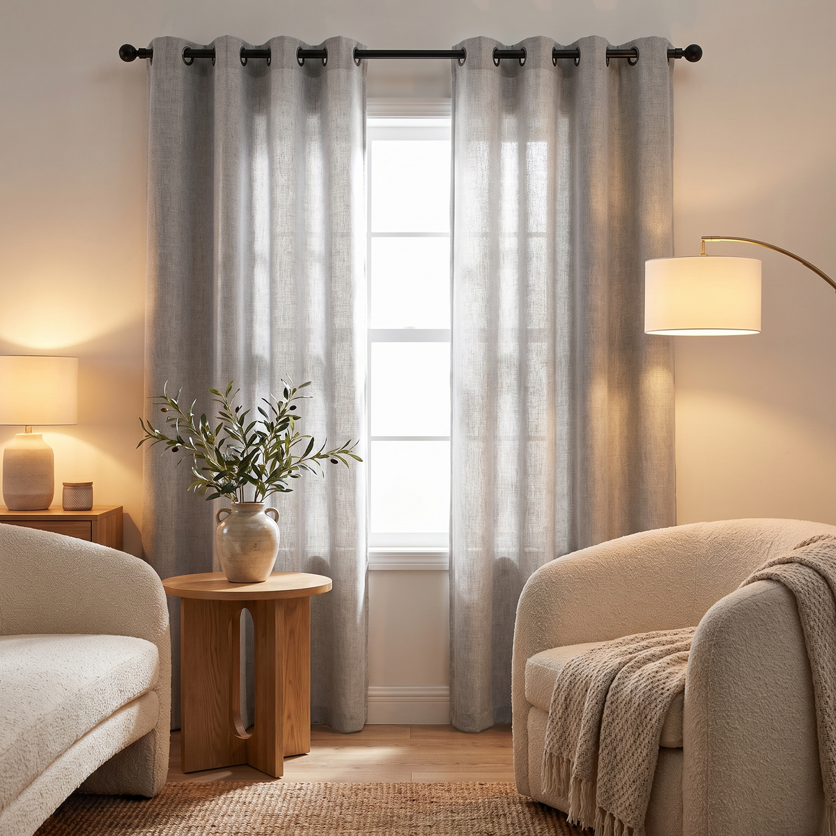 Linnea Faux Linen Blackout Curtain lifestyle photo 4