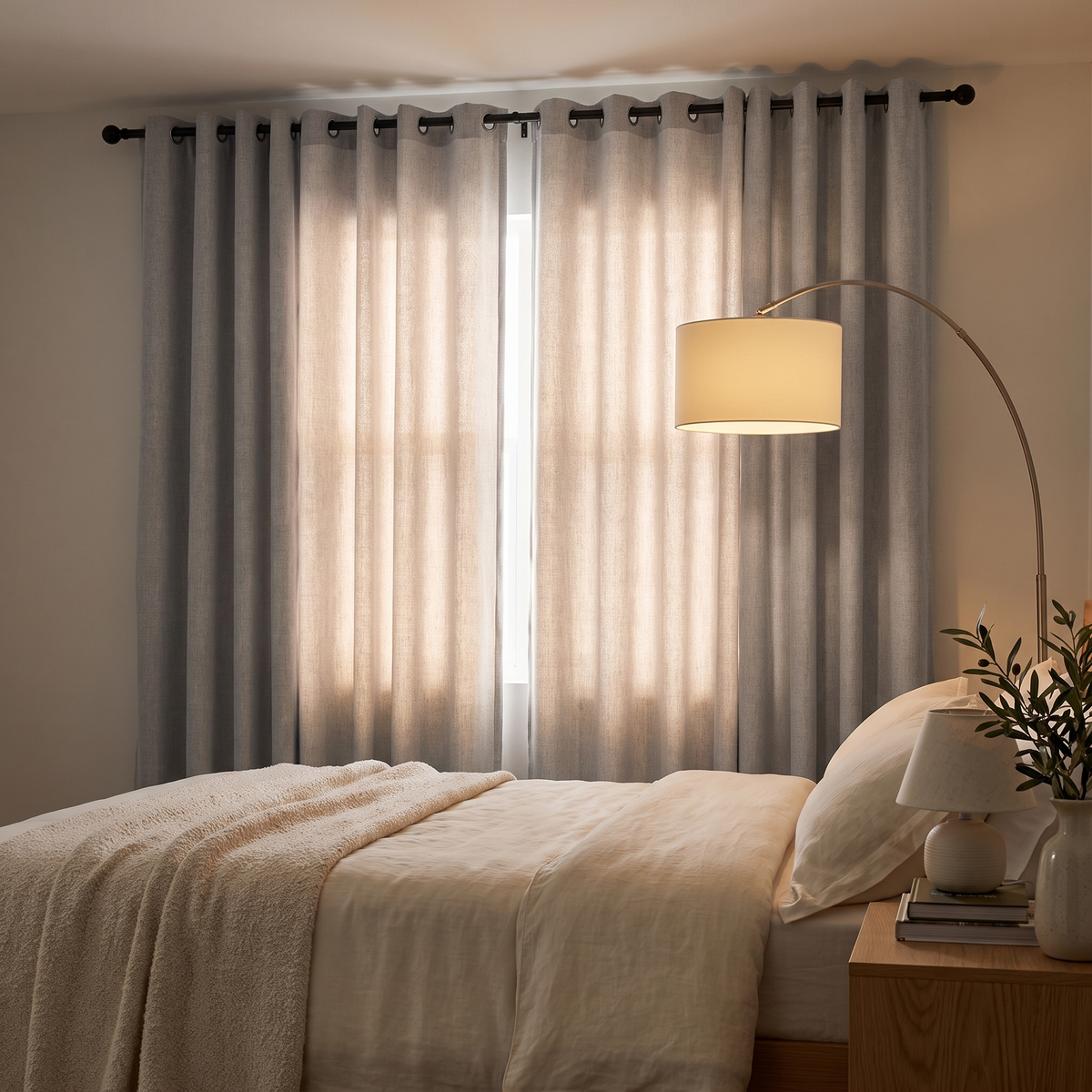 Linnea Faux Linen Blackout Curtain lifestyle photo 2